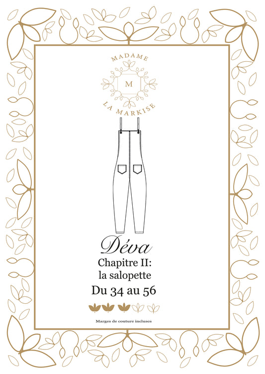 Patron couture: DEVA, chapitre II : La salopette  - Format PDF