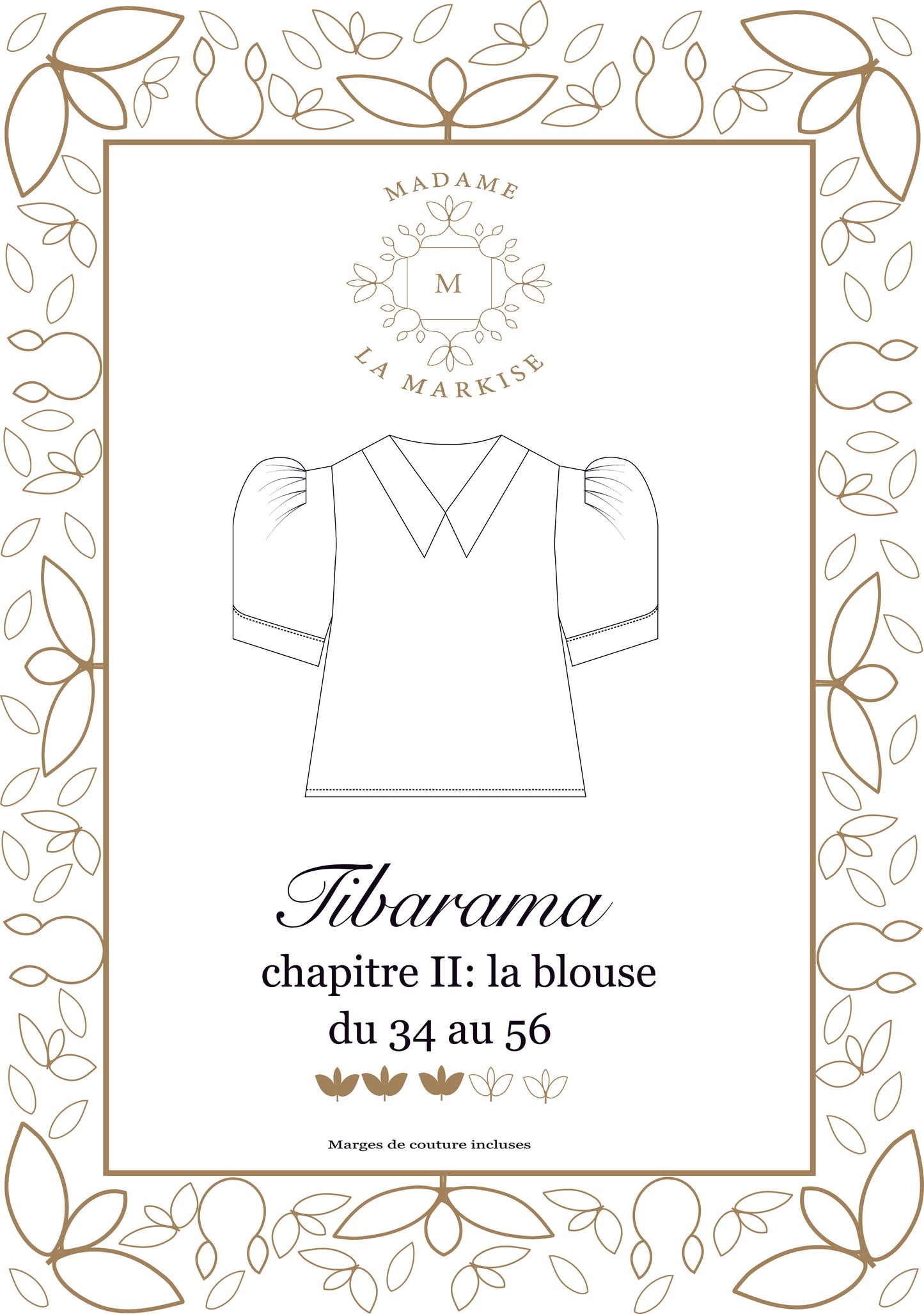 Patron couture: TIBARAMA, chapitre II : La blouse  - Format PDF