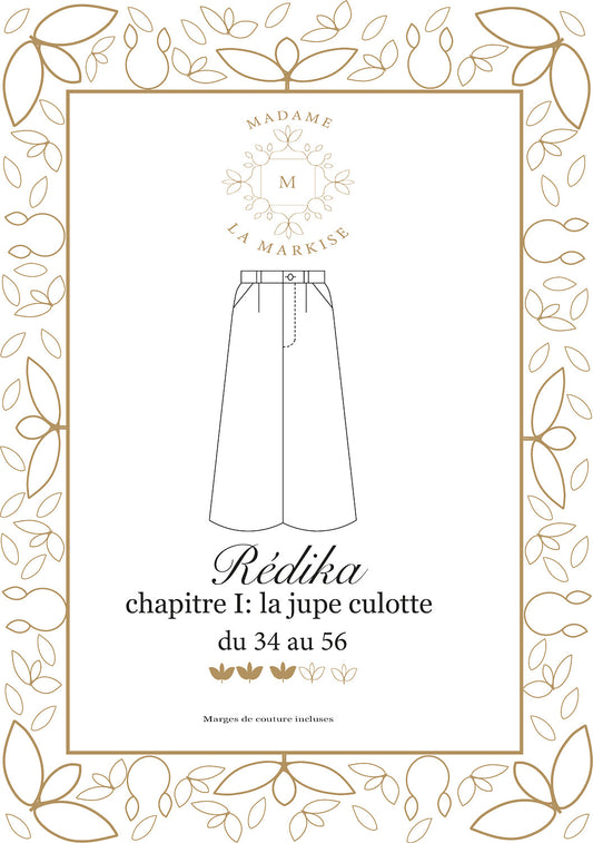 Patron couture: REDIKA, chapitre I : La jupe culotte  - Pochette